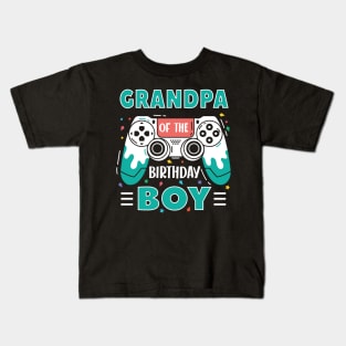 grandpa Of The Birthday Boy Video Game B-day Gift For Boys Kids Kids T-Shirt